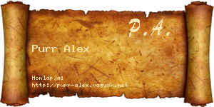 Purr Alex névjegykártya